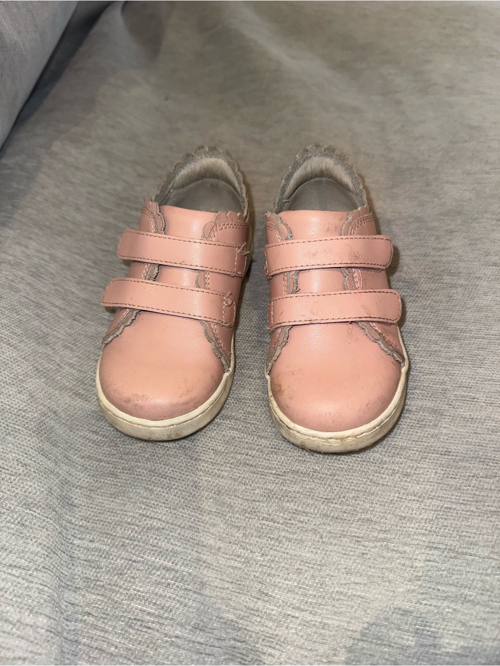 L'Amour Blush Pink Velcro Kids Sneakers